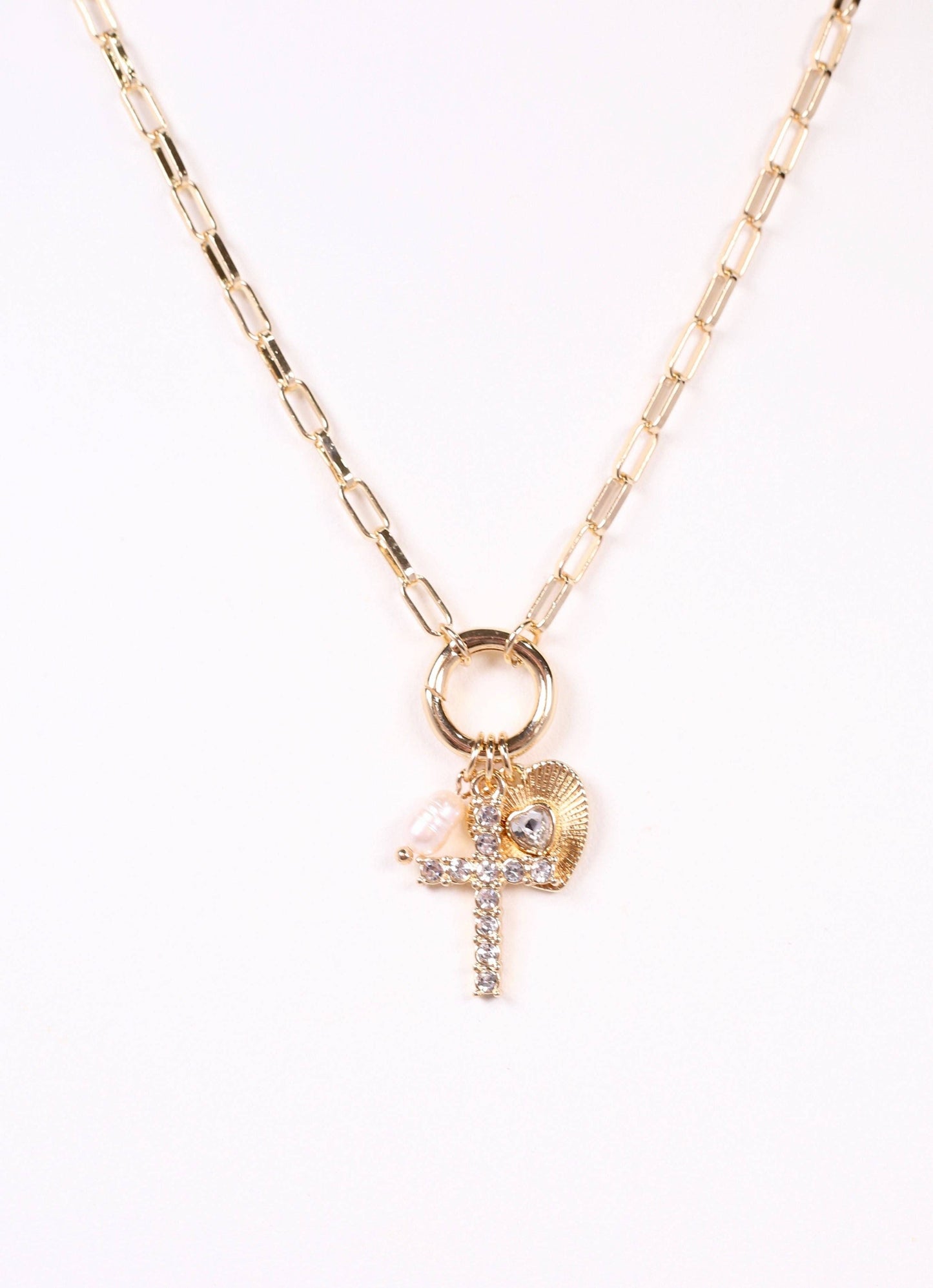 Arya Charm Cluster Necklace GOLD