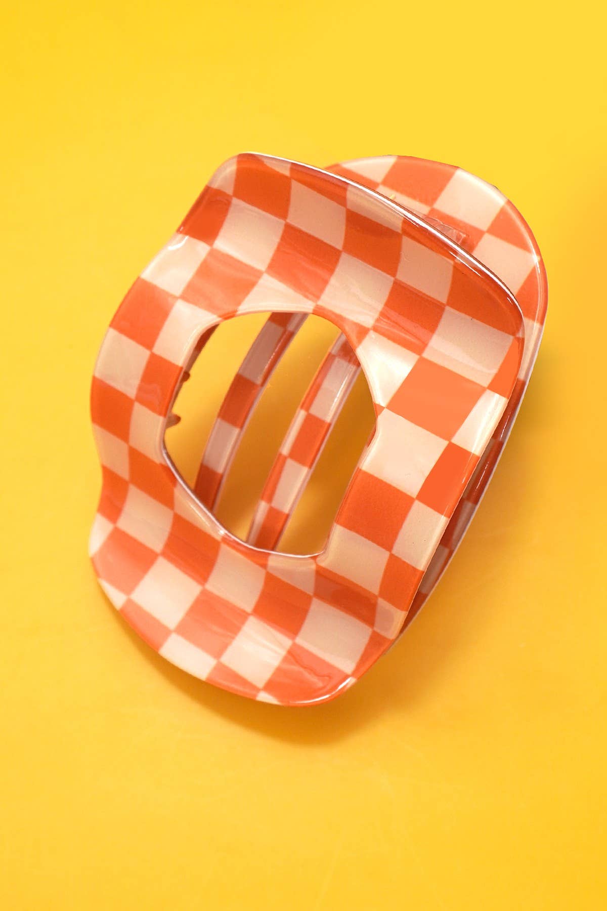 Jumbo Lay Flat Oval Hair Claw Clip: Orange