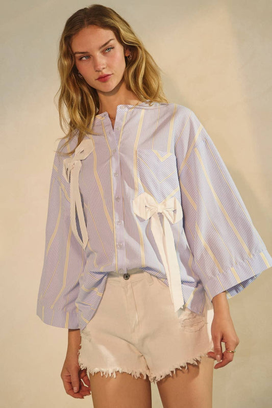 Striped Blouse: Blue Multi