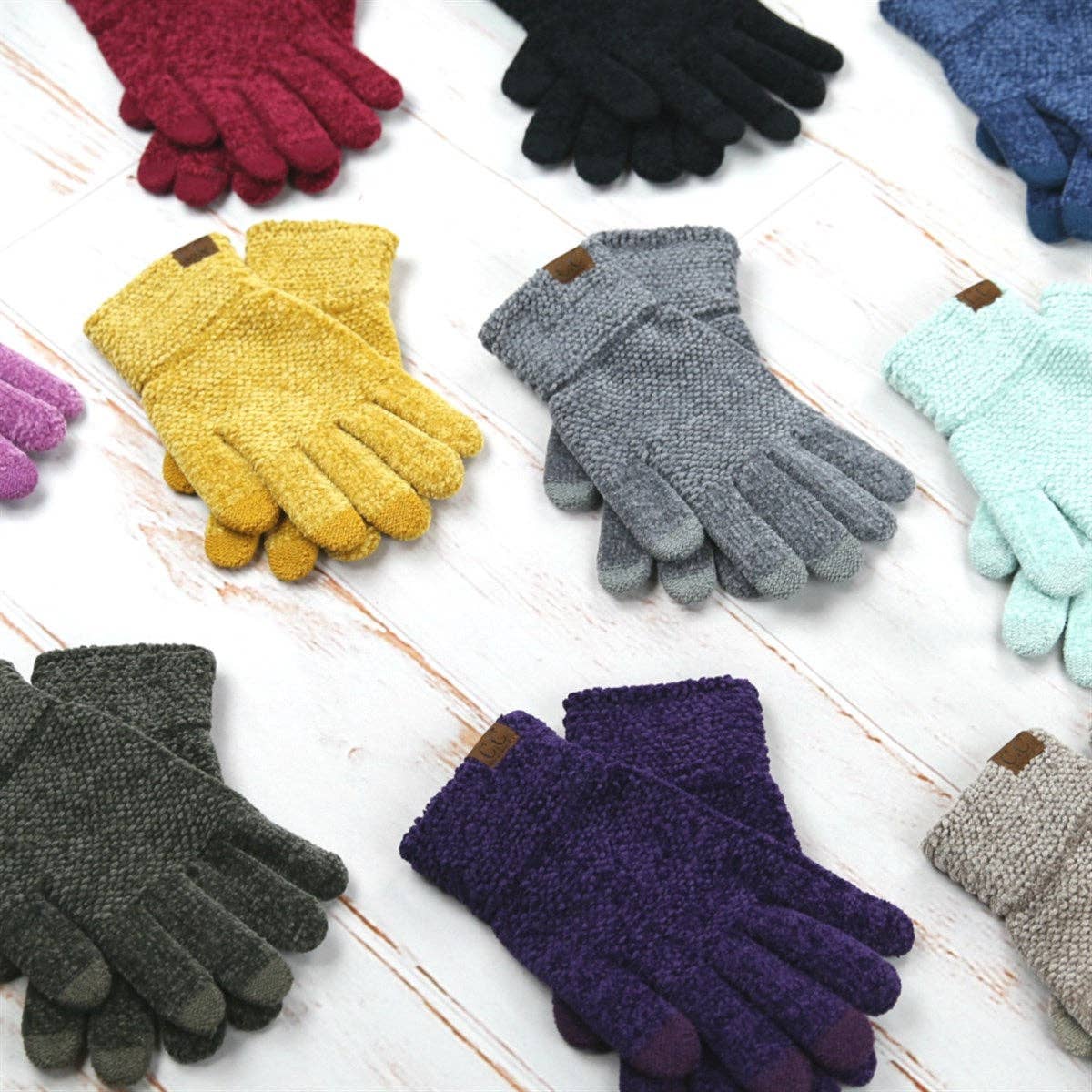 CC Chenille Touchscreen Glove ( G-9016 ): Light Melange Grey