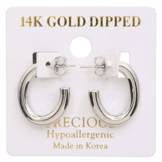 14K GOLD DIPPED OPEN HOOP EARRING