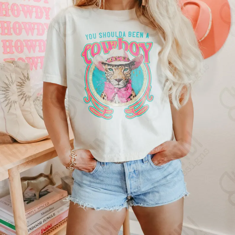 Should've Been a Cowboy Boxy Cropped Tee