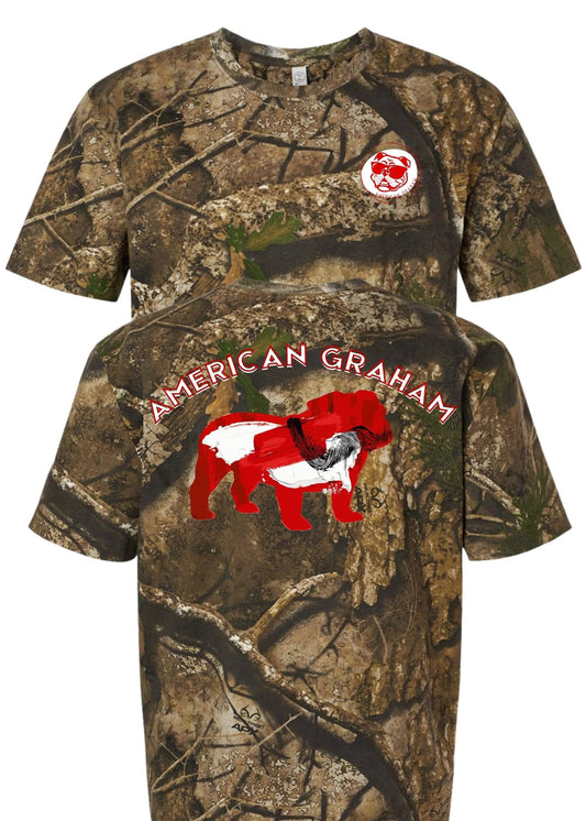 RED & BLACK ATTACK Bulldog Camo Graphic Tee