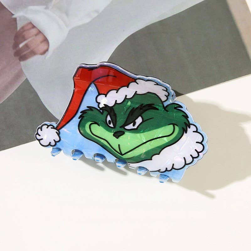 Holiday Christmas Grinch Theme Hair Claw Clip |GREEN