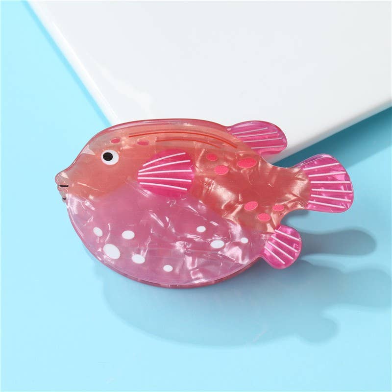 Seaside Nautical Fish Starfish Conch Hair Clips: Conch
