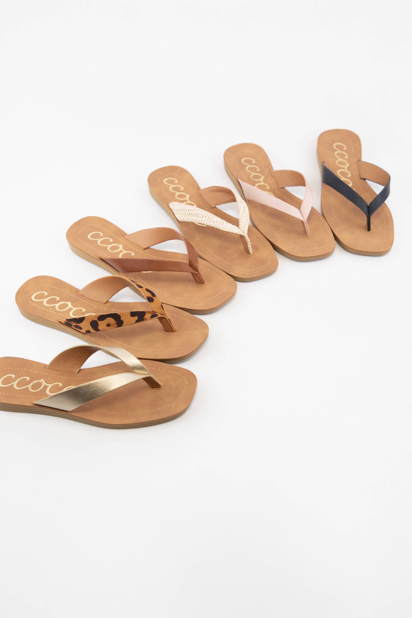SIA MINIMAL STRAP DESIGN FLIP FLOP THONG SANDALS: CHAMPAGNE