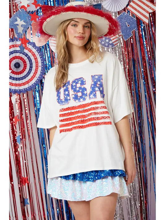 USA Rhinestone Tee