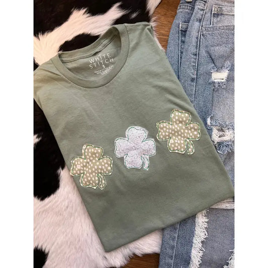 Sage Shamrock Handmade Tee