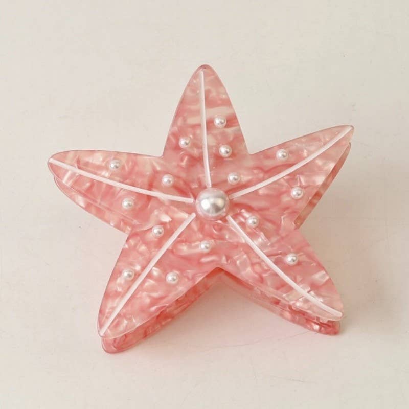 Seaside Nautical Fish Starfish Conch Hair Clips: Conch