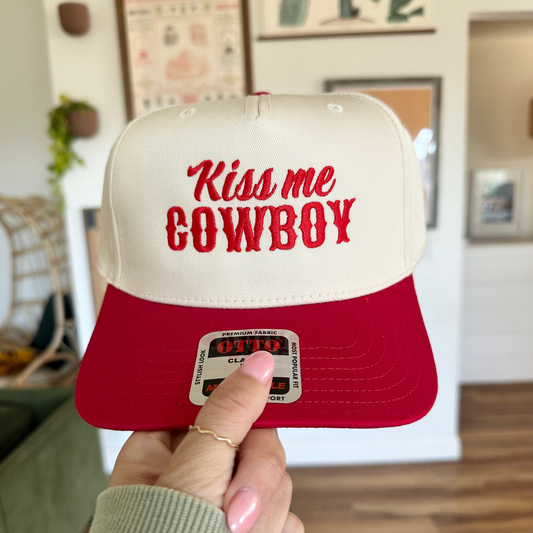Kiss Me Cowboy Embroidered Hat