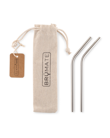 BruMate Stainless Steel Reusable Straws (Set of 2)