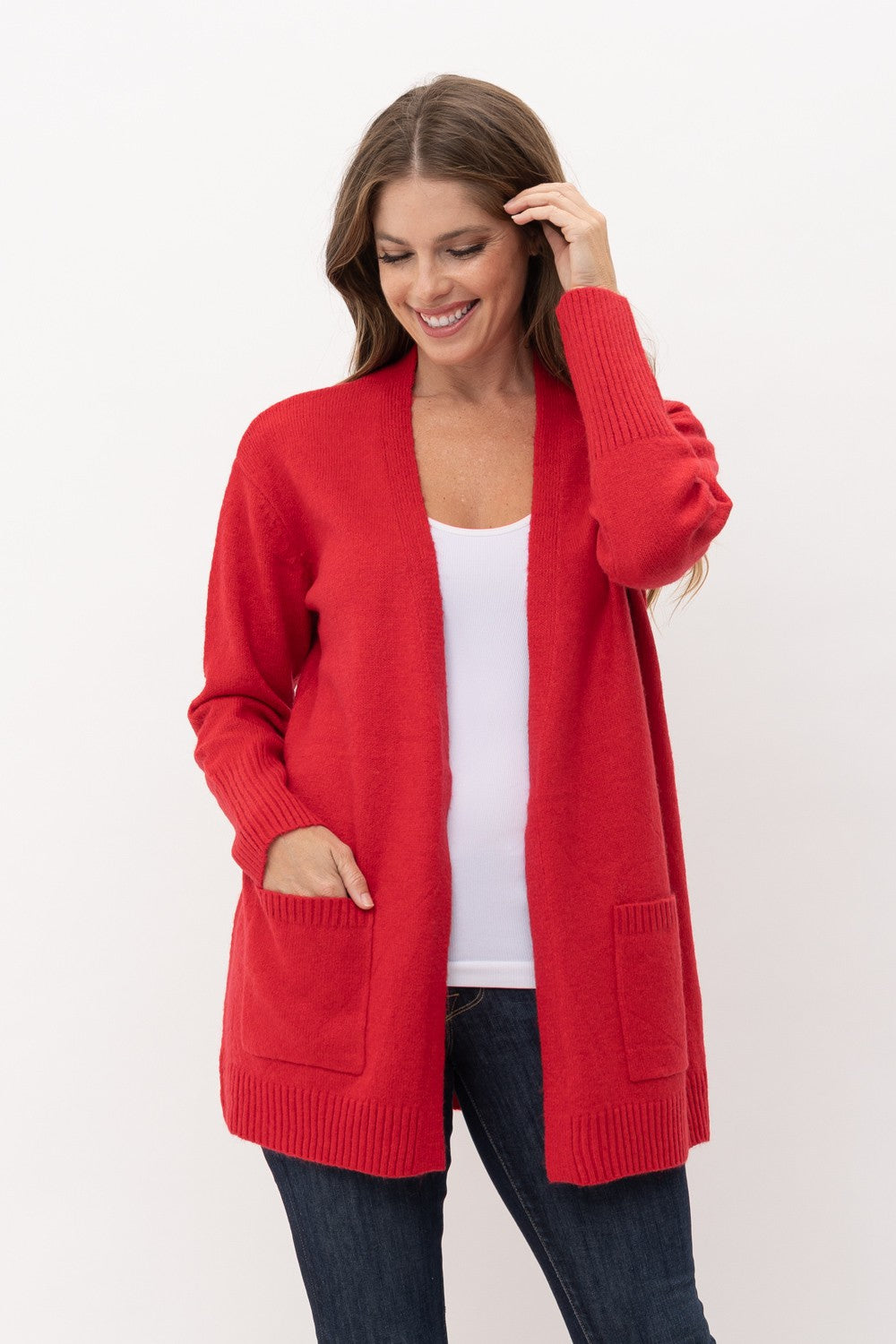 Open Front Mossy Cardigan