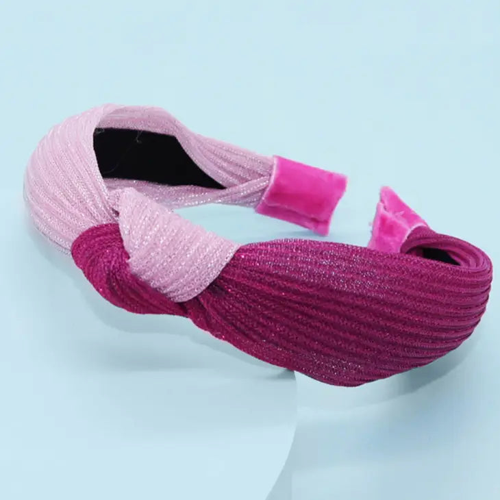 Two-Tone Pleated Knot Headband