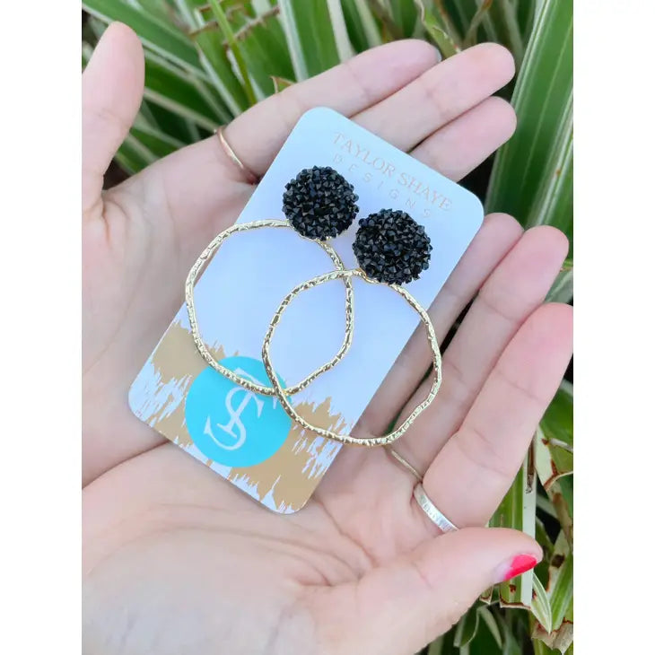 Glitter Top Hoops
