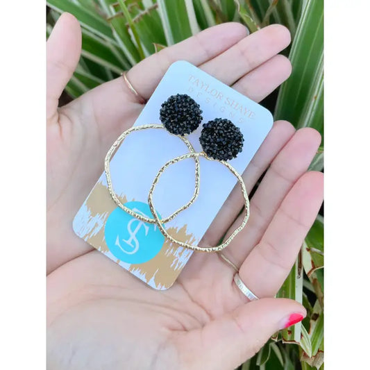 Glitter Top Hoops