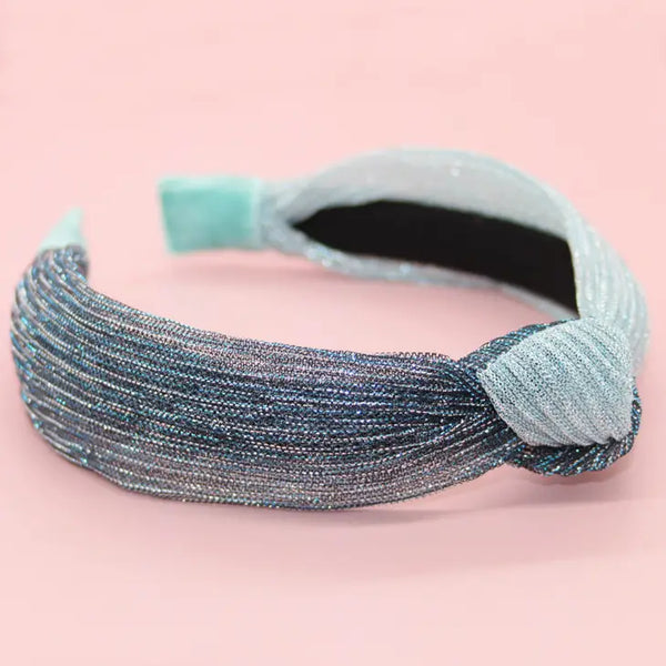 Two-Tone Pleated Knot Headband