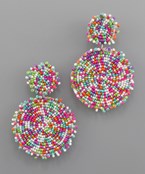 Bar Fringe Beaded Earrings