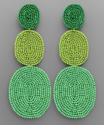 Oval Beaded Earrings