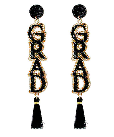 GRAD Letter Drop Earrings
