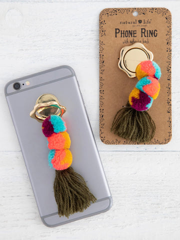 Flower Phone Ring With Tassel