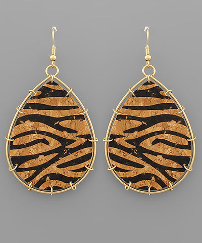 Animal Print Teardrop Earrings