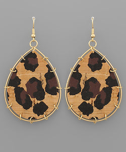Animal Print Teardrop Earrings
