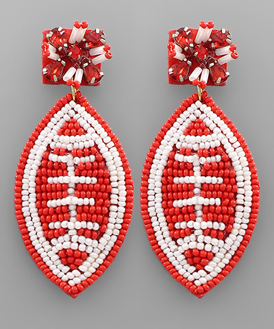 Beaded Football Earrings