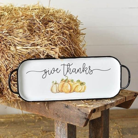 Give Thanks Metal Tray