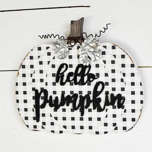 Hello Pumpkin Wooden Pumpkin